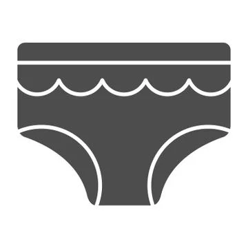 Baby briefs solid icon. Child's underwear vector illustration isolated on white Stock Illustration