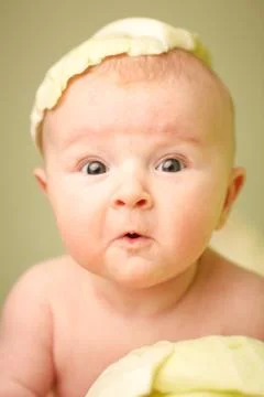 Baby in cabbage Stock Photos