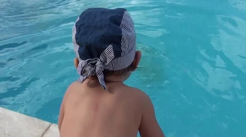 Baby can fall into the pool, Crystal child Video stock 41682873