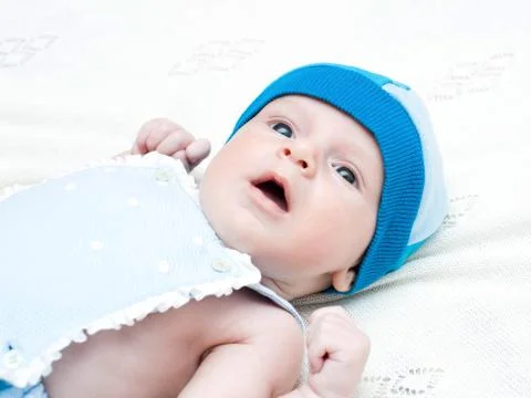 Baby in the cap Stock Photos
