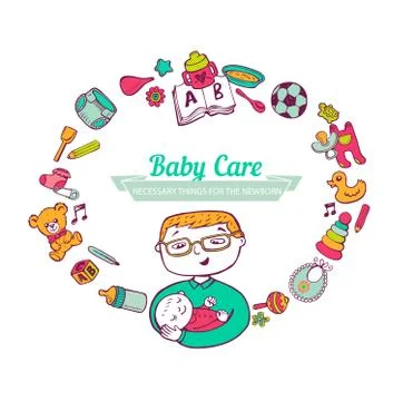 Baby Care frame Illustrazione stock