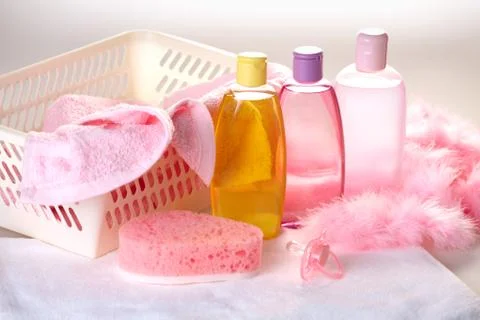 Baby care objects Stock Photos