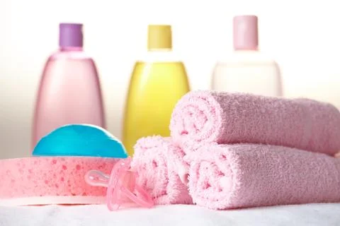 Baby care objects 스톡 사진