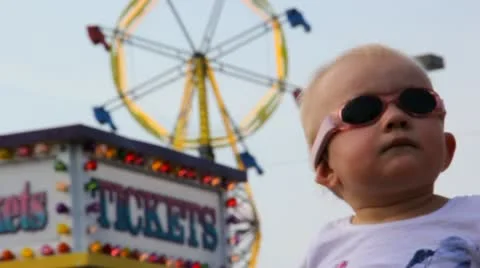 Baby at Carnival Stock Footage 11503337