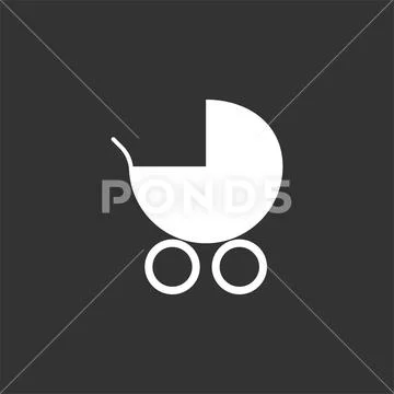 Baby, carriage, buggy, pram, stroller, wheel icon. Vector illustration, flat Stock Illustration