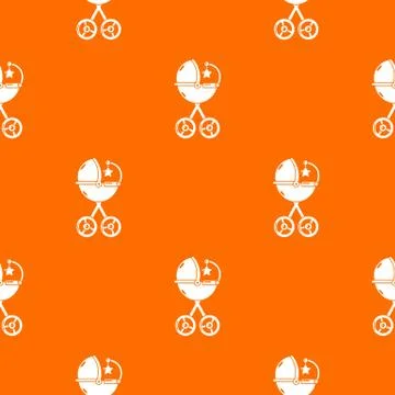 Baby carriage star pattern vector orange Illustrazione stock