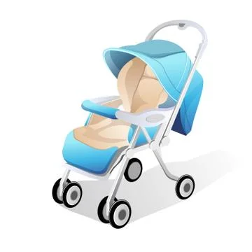Baby carriage vector 3d illustration Stock Illustration