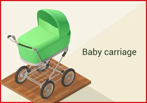 Baby carriage vector isometric flat Baby carriage isometric flat vector 3d... 写真素材