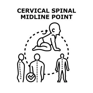 Baby cervical spinal development and healthy posture Stock Illustration