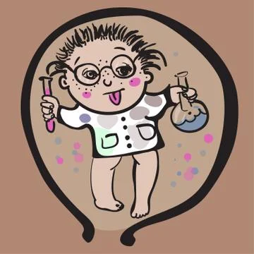 Baby Chemist in Womb Stock Illustration