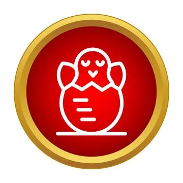 Baby chick hatching from egg icon concept Stock Illustration