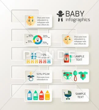 Baby child infographic Stock Illustration
