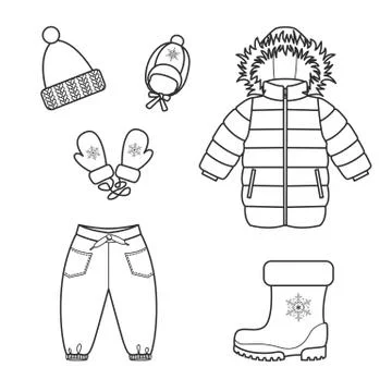 Baby clothes set. Isolated vector illustration on white backgrou Stock Illustration