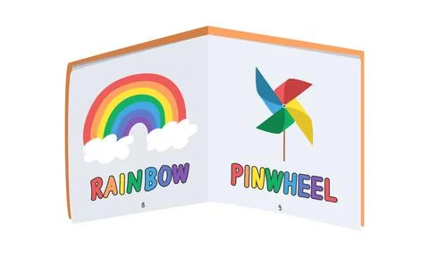 Baby colored visual stimulation book flat vector illustration clipart cartoon 스톡 일러스트