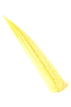 Baby corn on a white background Stock Photos