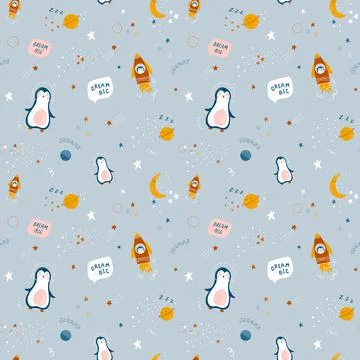 Baby cosmic pattern Stock Illustration