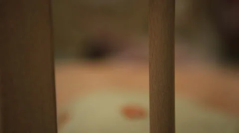 Baby in cot Stock Footage 41752371