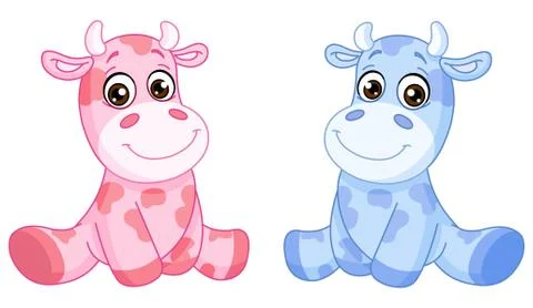 Baby cows Stock Illustration
