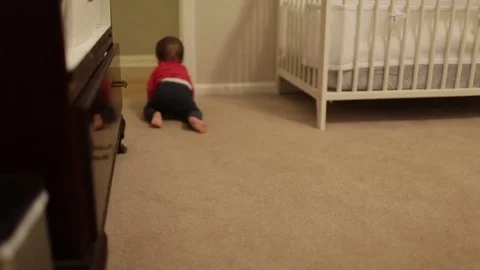 Baby Crawling Away Stock Footage 85330609
