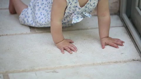 Baby crawling on the floor Stock Footage 44876423