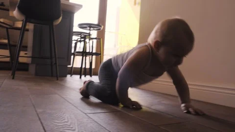 Baby Crawling At Home Stock-Footage 114770152