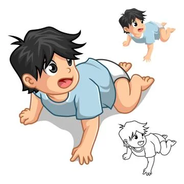 Baby Crawling Stock Illustration
