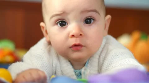 Baby in crib Video stock 12756588