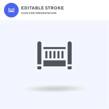 Baby Crib icon vector, filled flat sign, solid pictogram isolated on white, logo Illustrazione stock