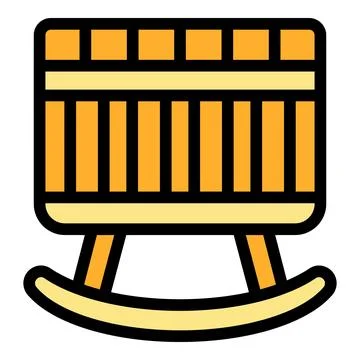 Baby crib icon vector flat Stock Illustration