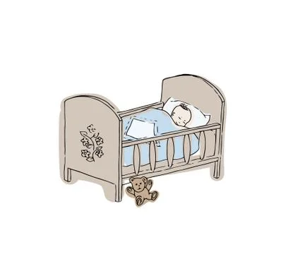 Baby crib. Stock Illustration