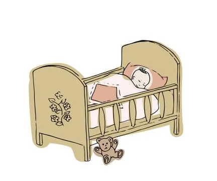 Baby crib. Stock Illustration