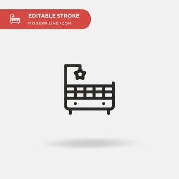 Baby Crib Simple vector icon. Illustration symbol design template for web mob Stock Illustration