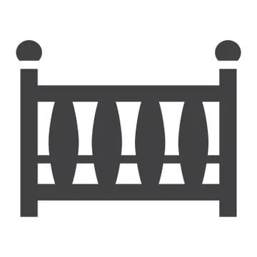 Baby crib solid icon, baby cot and bed Stock Illustration