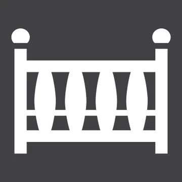 Baby crib solid icon, baby cot and bed Stock Illustration