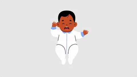 Baby Crying Loop Animation with Transparent Background Video stock 345836715