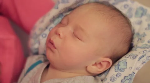 Baby crying in sleep Stock Footage 54932216