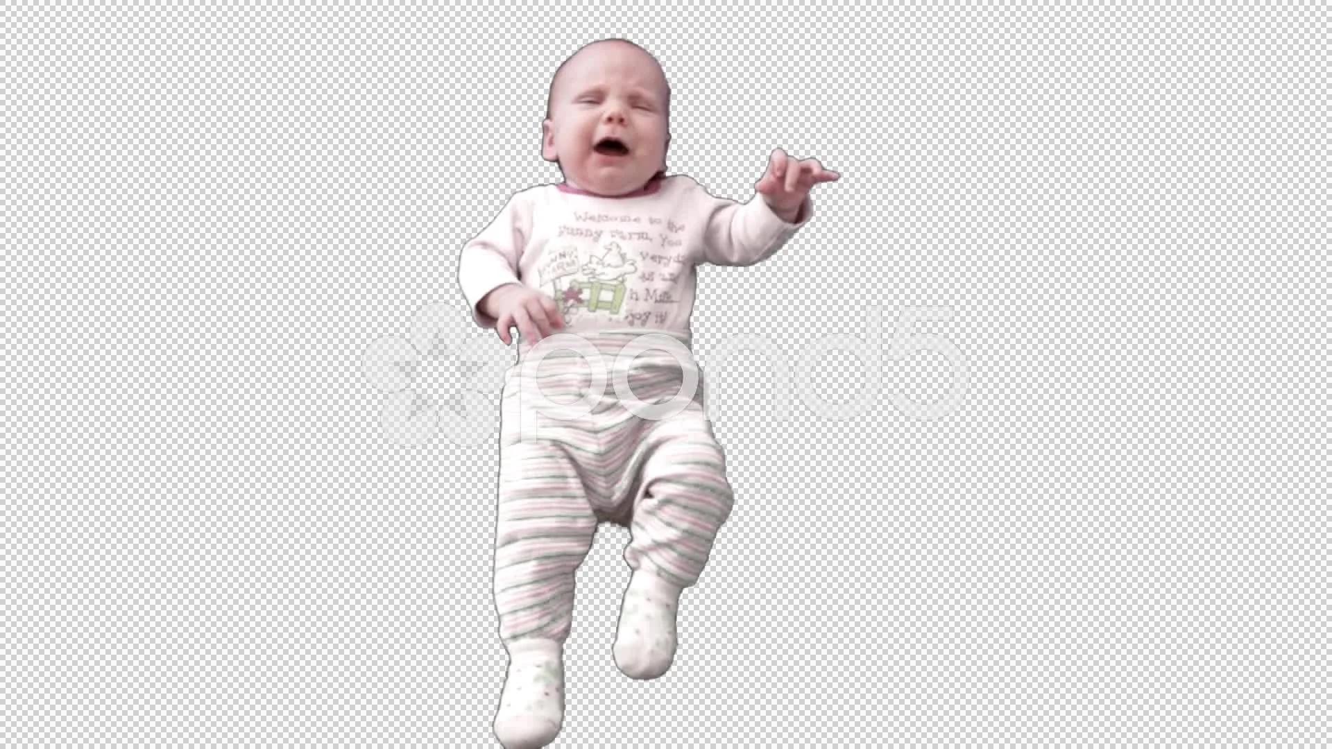 Baby crying with transparent background, Stock Video