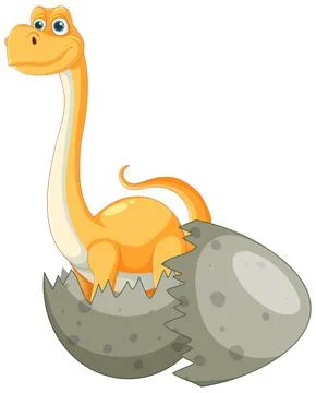 Baby Dinosaur Hatching from Egg Stock Illustration