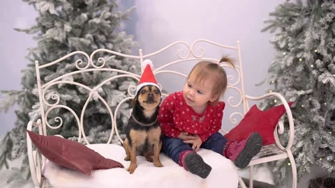 Baby with Dog Stock Footage 224949695