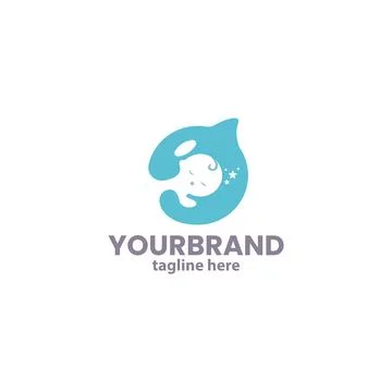 Baby dolphin logo design vector Illustrazione stock