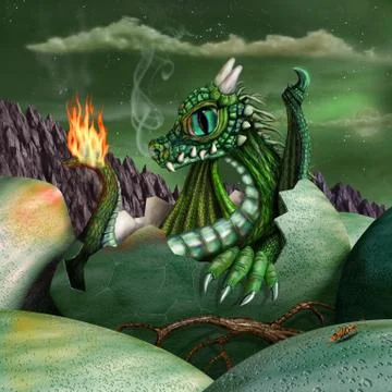 Baby dragon Illustrazione stock