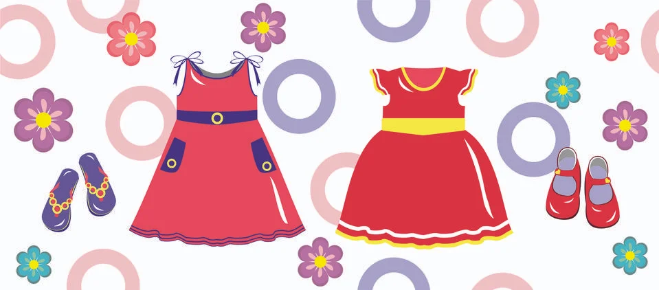 Baby dress for girls Stock Illustration