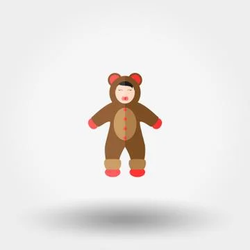Baby dressed as a Bear Stock Illustration