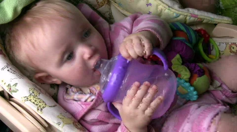Baby drinking Stock Footage 404667