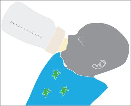 Baby drinking Stock Illustration