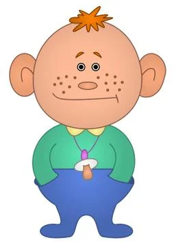 Baby with a dummy Stock Illustration