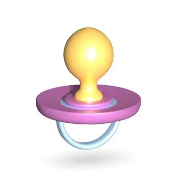 Baby dummy isolated vector 3d icon. baby dummy 3d illustration. 스톡 일러스트