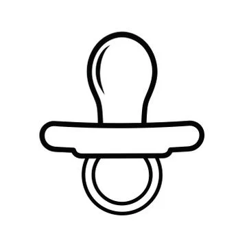 Baby dummy pacifier icon in flat cartoon style, stock vector illustration Stock Illustration