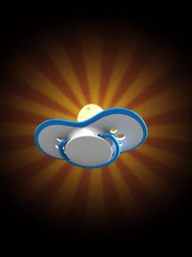 Baby dummy on rays background Stock Illustration