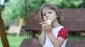 Baby eats ice cream HD Footage